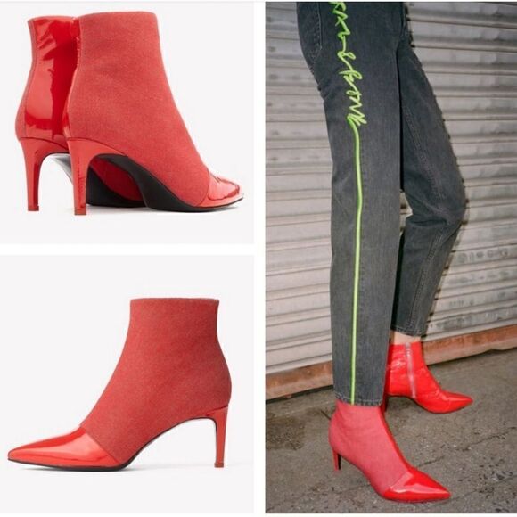 Rag & Bone Beha Boot In Red Denim 9.5 (EU 39.5) - Picture 1 of 11